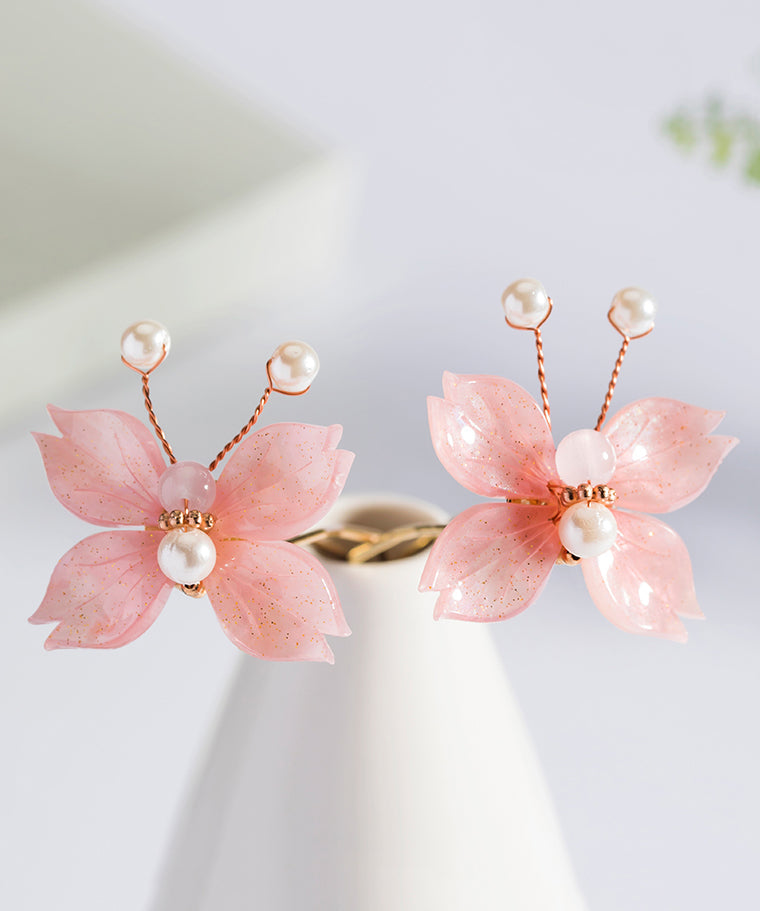 Women's Rose Copper Hair Pin With Pearl Finish - OutfitLondon