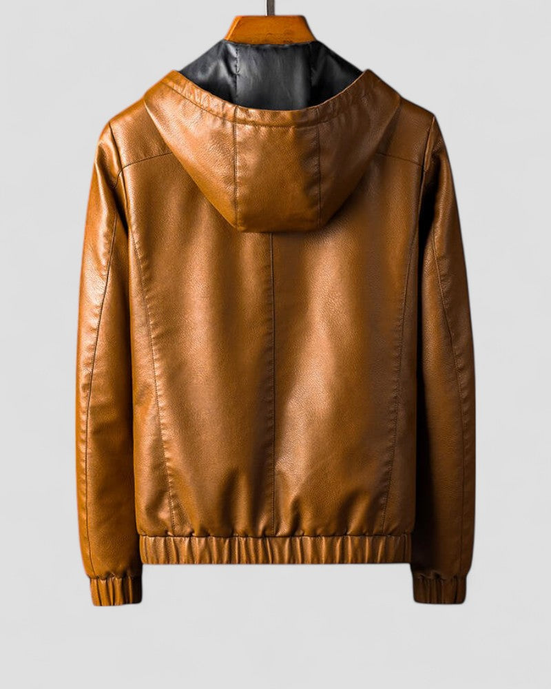 Relaxed Fit Synthetic Leather Jacket