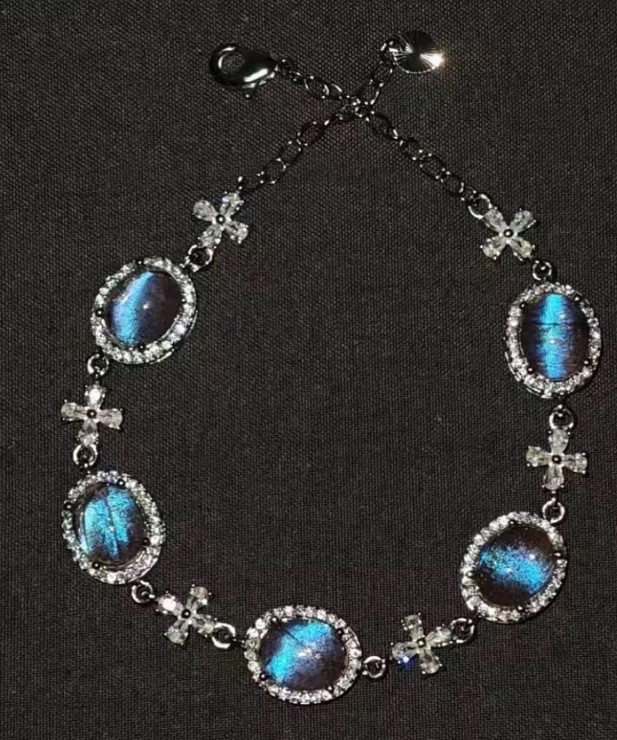 Copper Blue Charm Bracelet Zircon Gemstone Everyday Wear - OutfitLondon