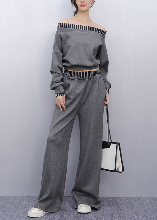 Women's Cotton Off Shoulder Two Piece Set Lightweight - OutfitLondon