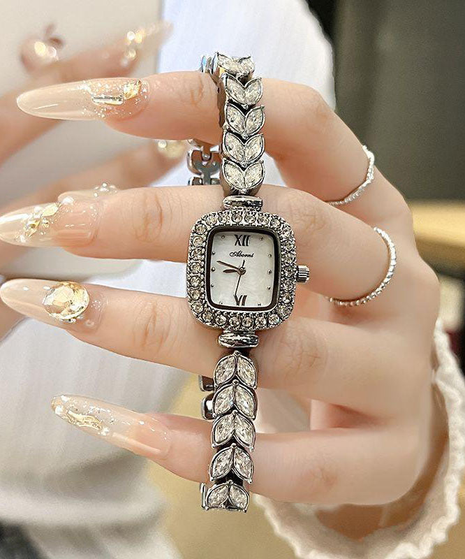 Women's Quartz Watch Silk Strap Zircon Accents - OutfitLondon