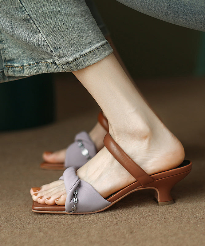 Women's Violet Faux Leather Sandals Cushioned Insole - OutfitLondon