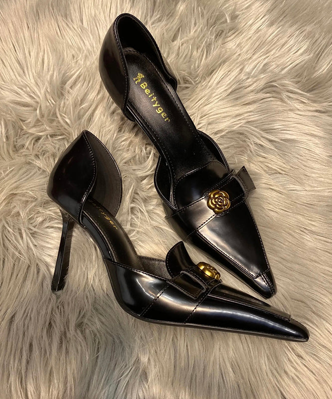 Women's Sheepskin Stiletto Heels 7cm Rubber Sole Cushioned Insole - OutfitLondon