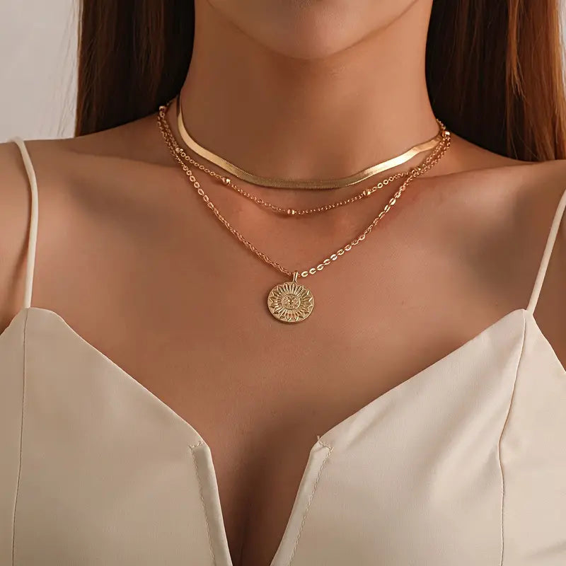 Women's 18k Gold Plated Layered Necklace