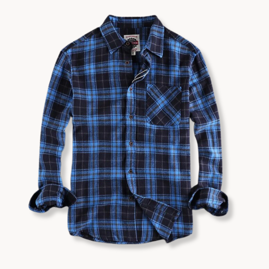 Soft Plaid Shirt with Pocket Storage