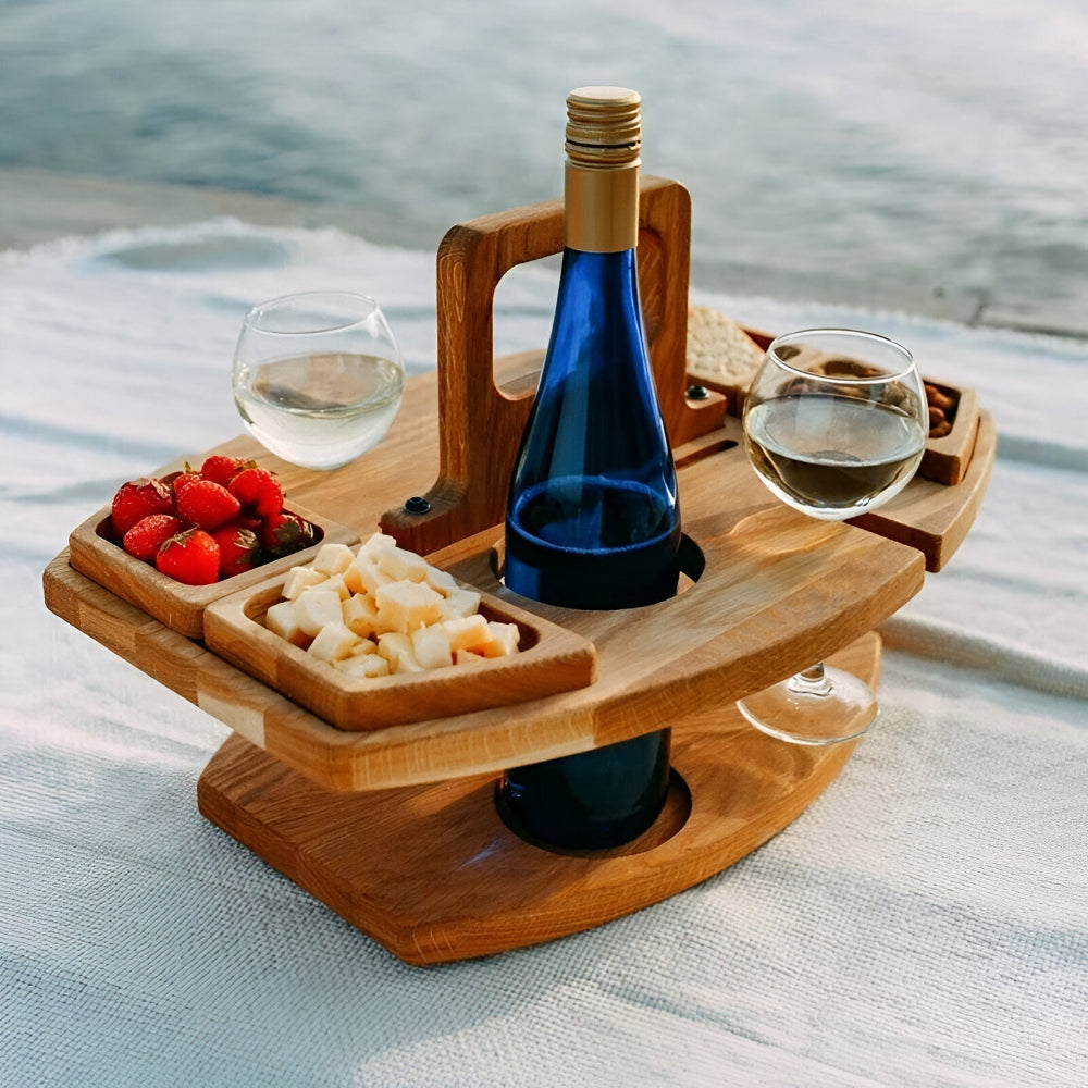 Foldable Camping Table with Drink Holders - OutfitLondon