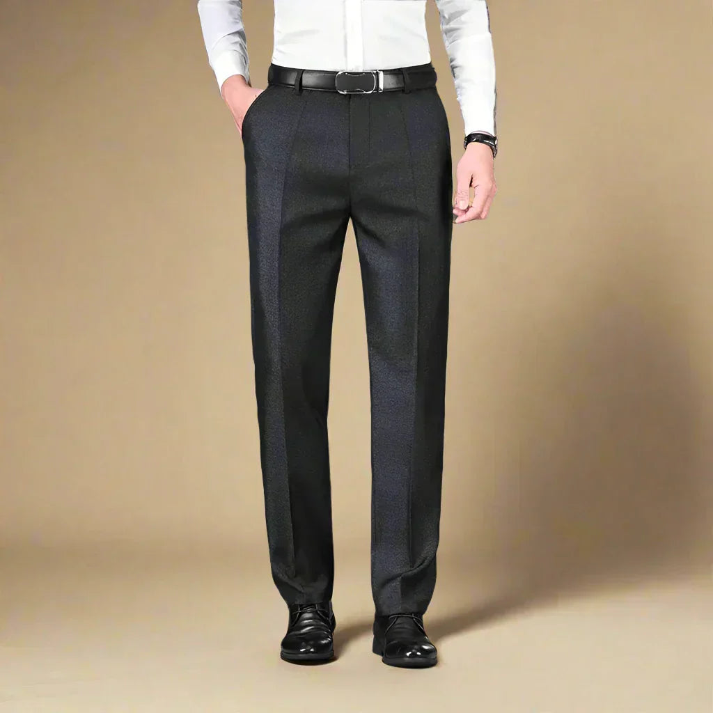 Classic Men's Formal Flat Front Trousers