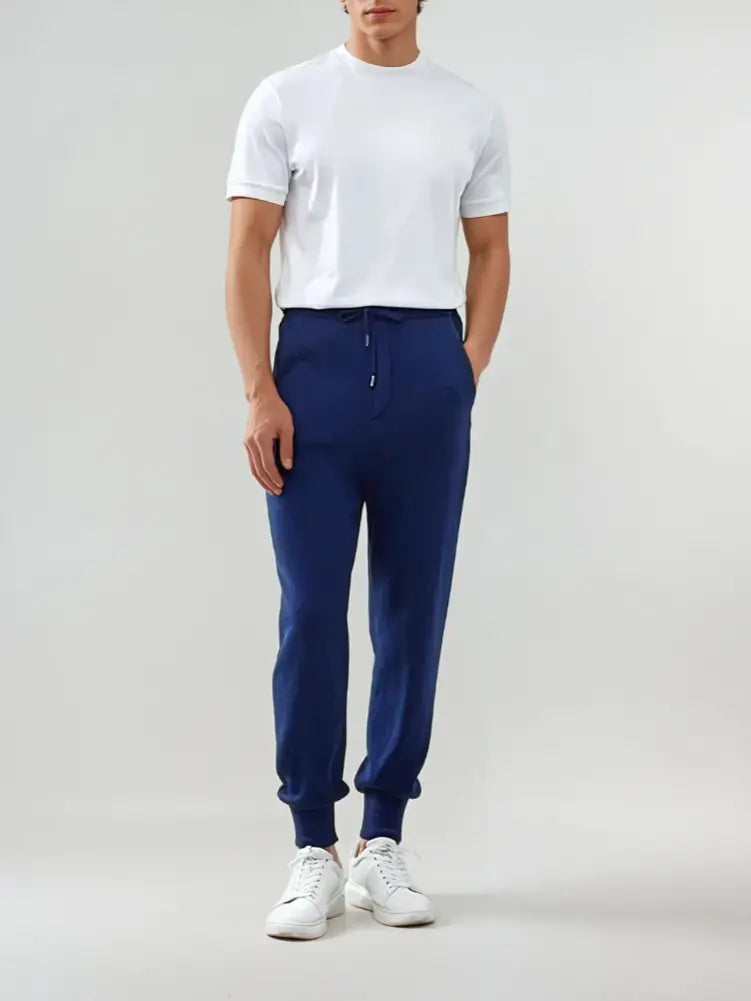 Classic Navy Blue Knit Pants