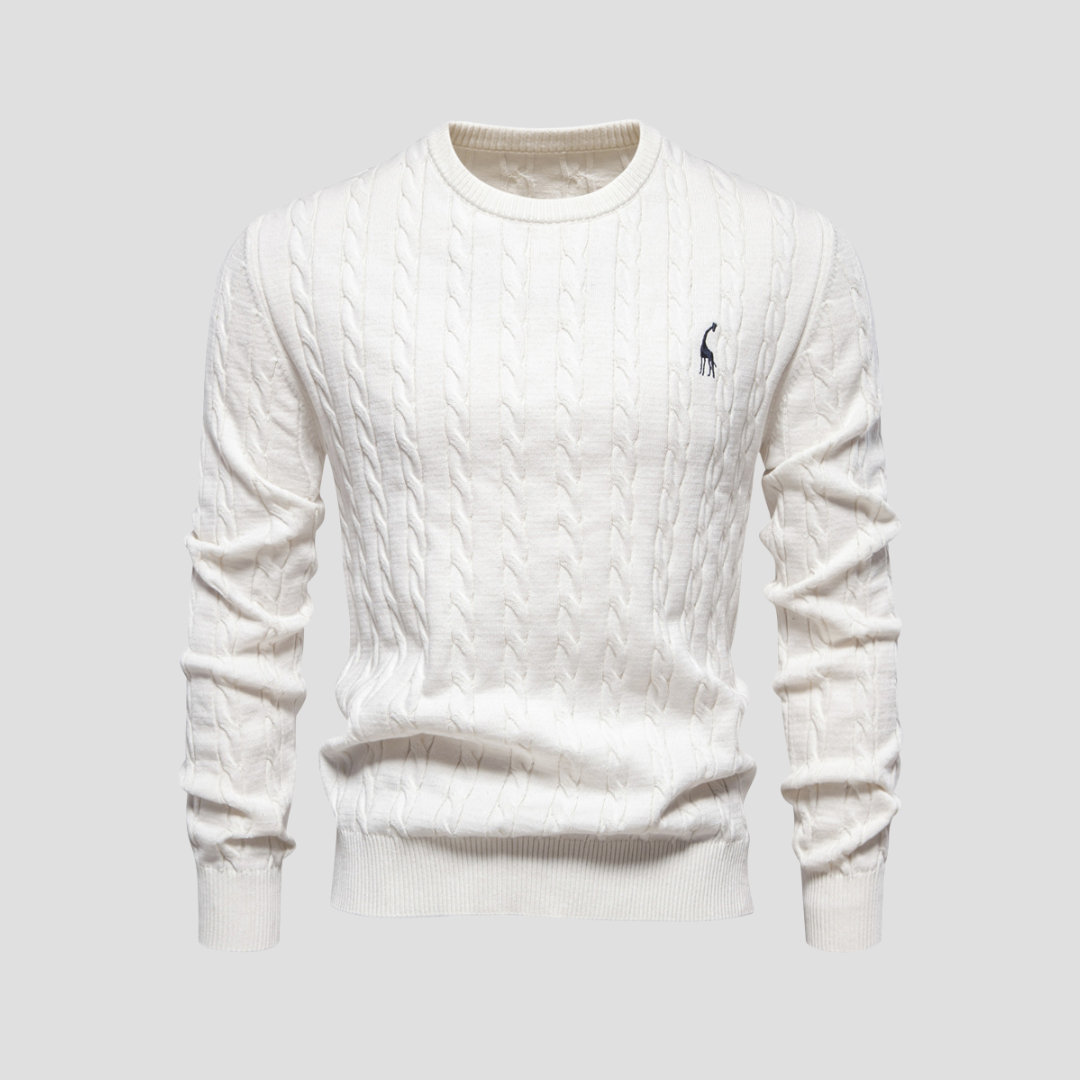 Classic Crew Neck Cable Sweater