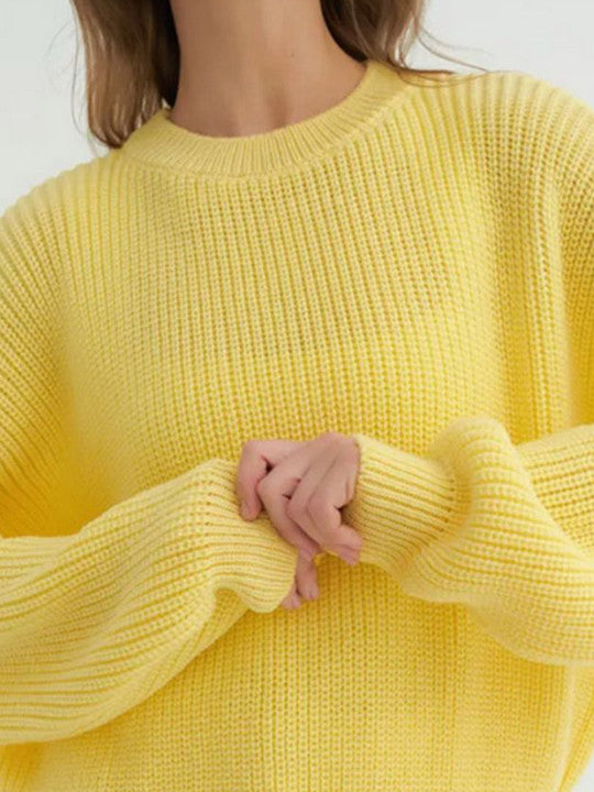 Soft Crew Neck Knit Sweater for Women