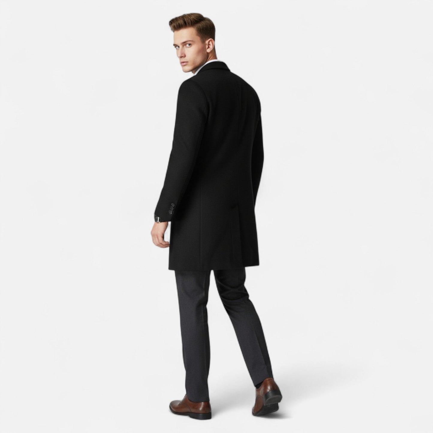 Premium Mens Wool Coat - Timeless Fit