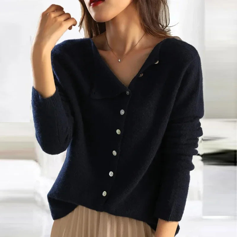 Women's Knit Sweater Button Detail