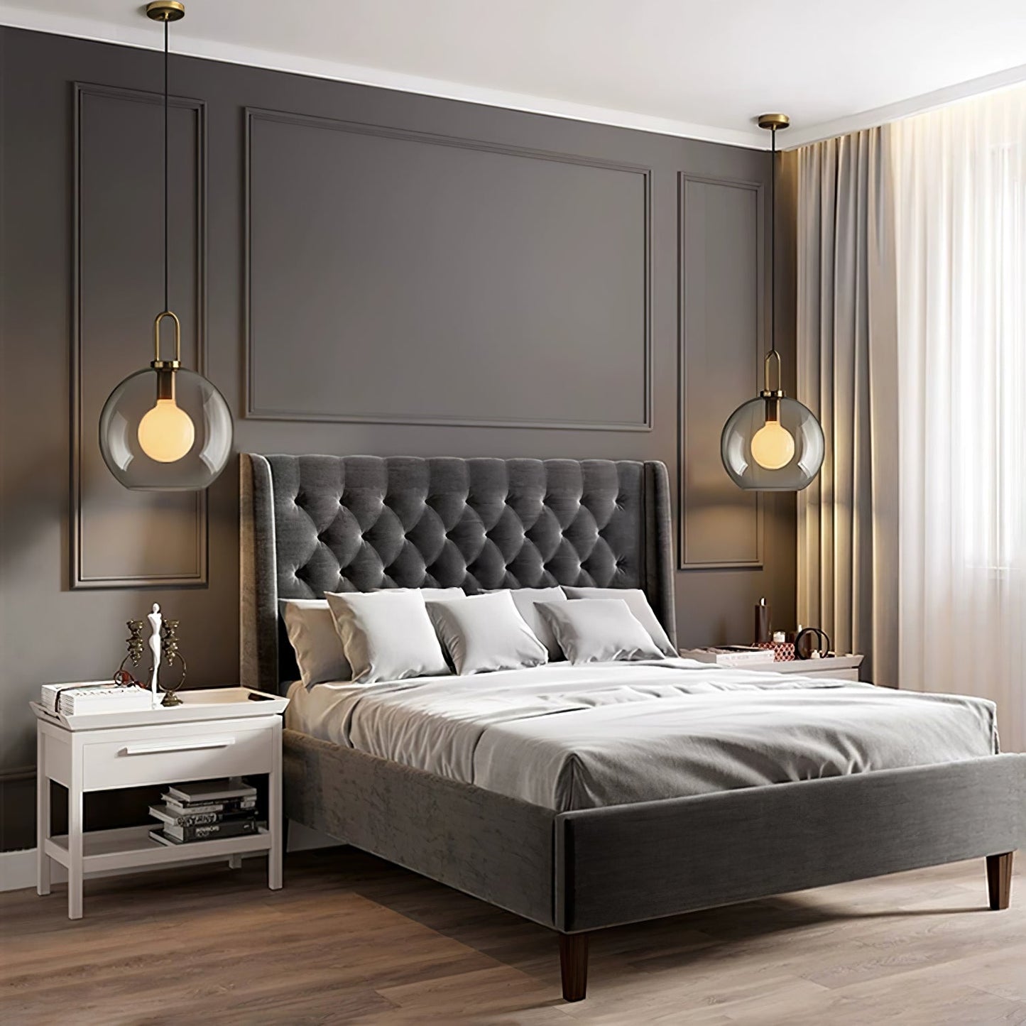 Sleek Glass Metal Pendant Light Fixture