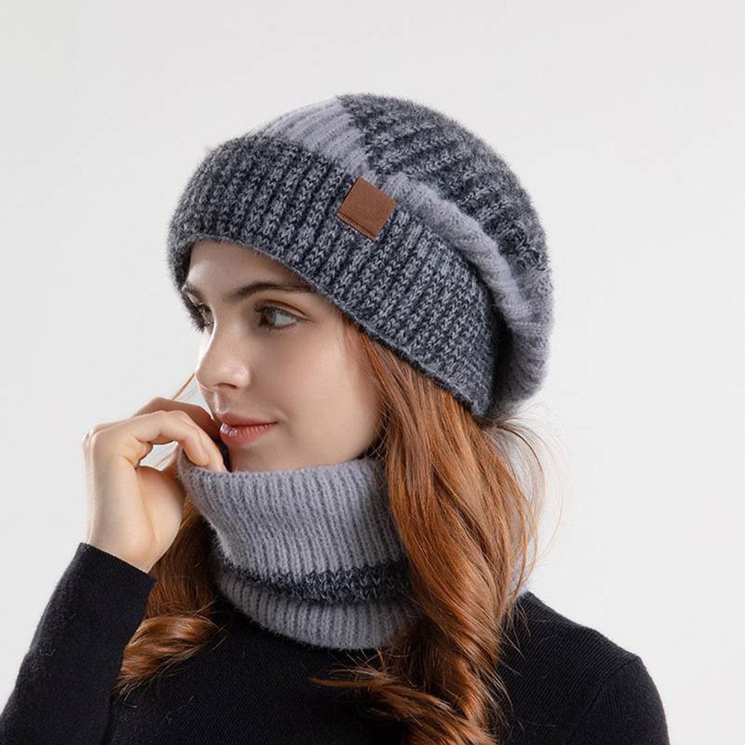 Warm Knit Beanie and Scarf Set