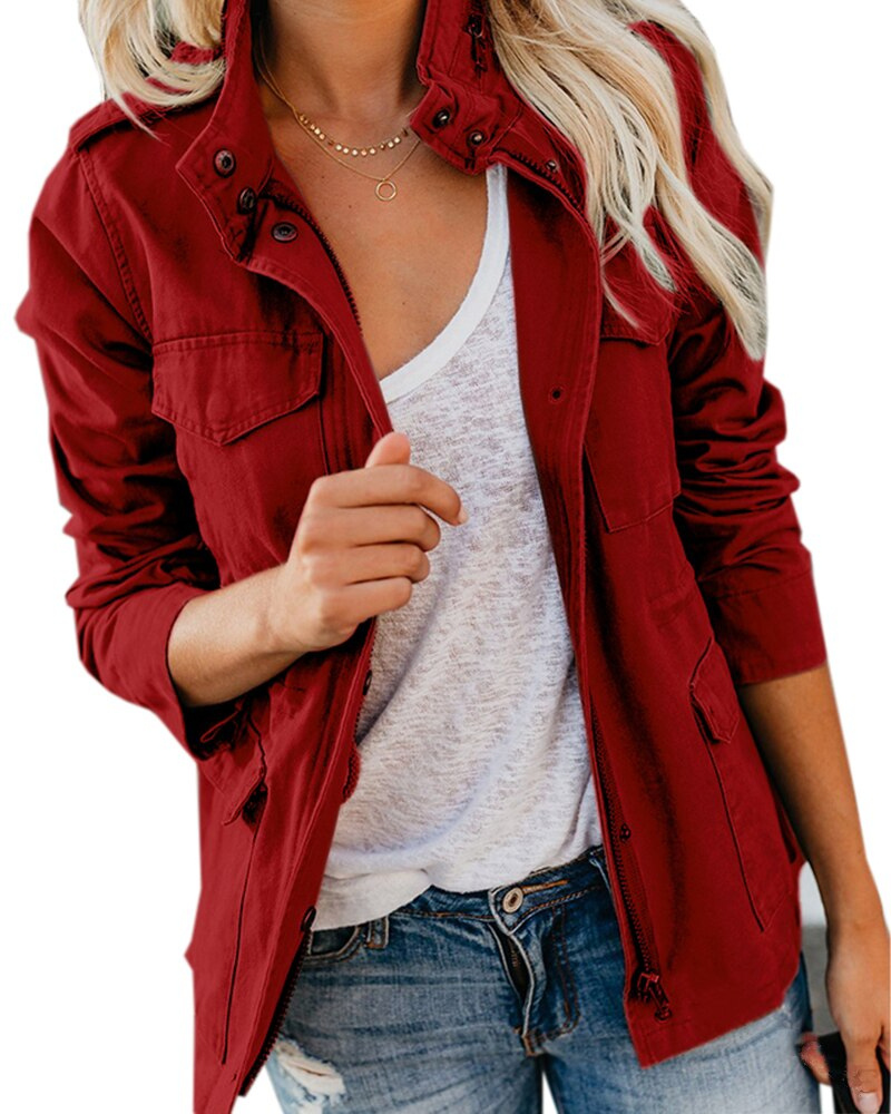 Stylish Women's Cotton Mid Length Coat