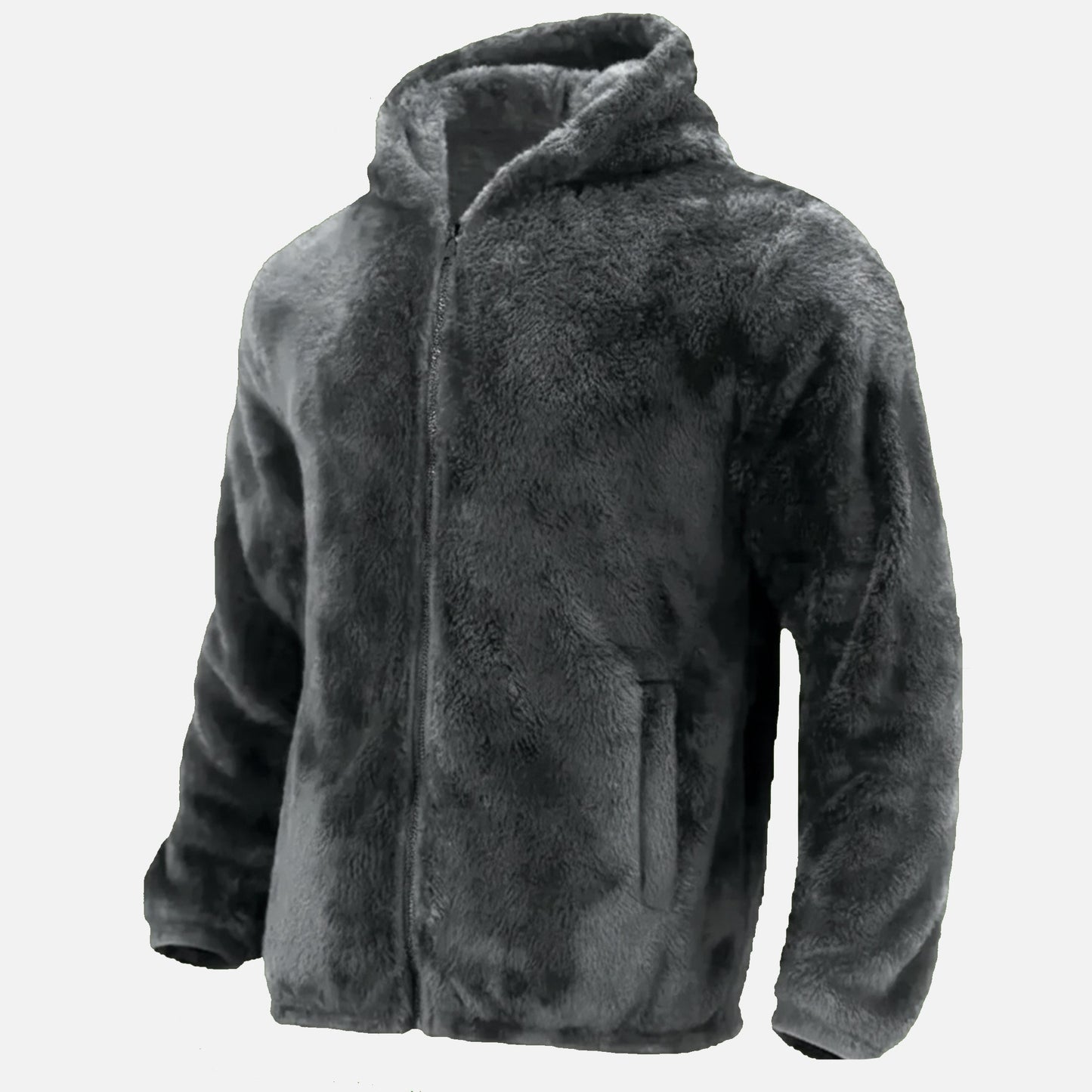 Warm Mens Fleece Hoodie Coat