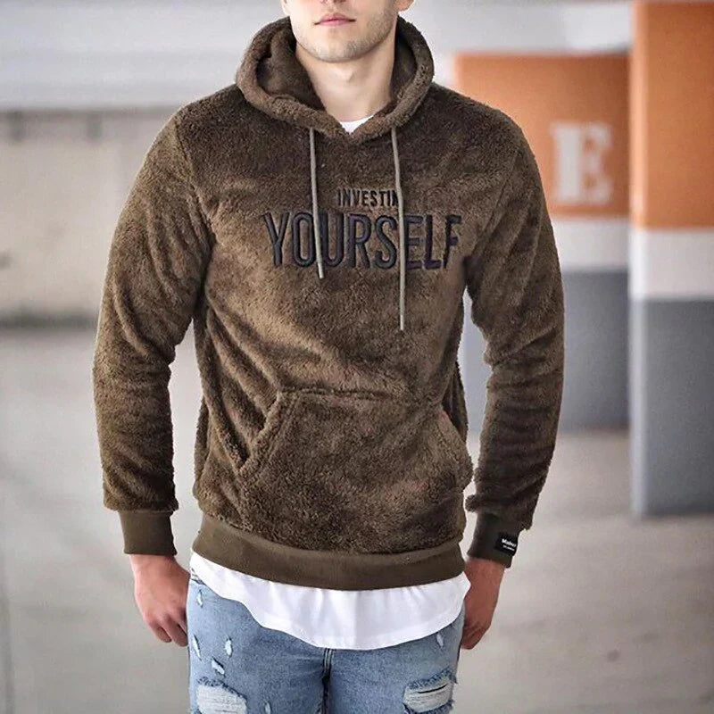 Warm Knit Hooded Sweater for Men