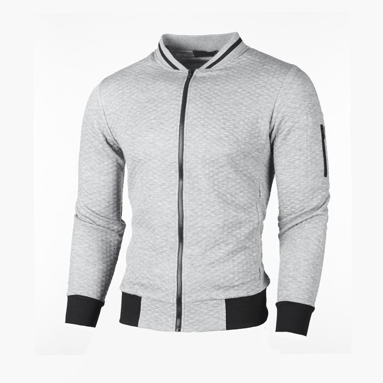 Men's Padded Quilted Zip Up Bomber Jacket