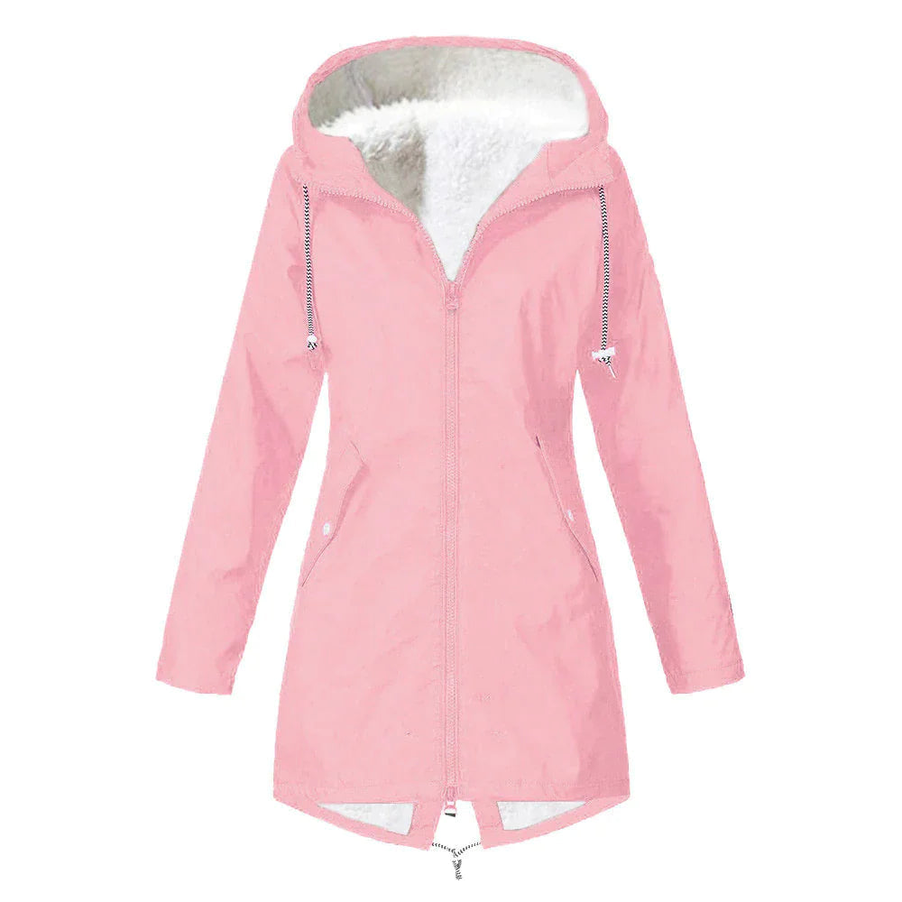 Warm Insulated Ladies Waterproof Coat With Hood