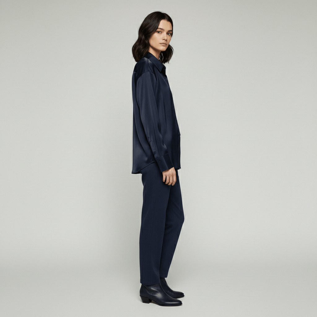 Classic Fit Women's Long Sleeve Button Front Top