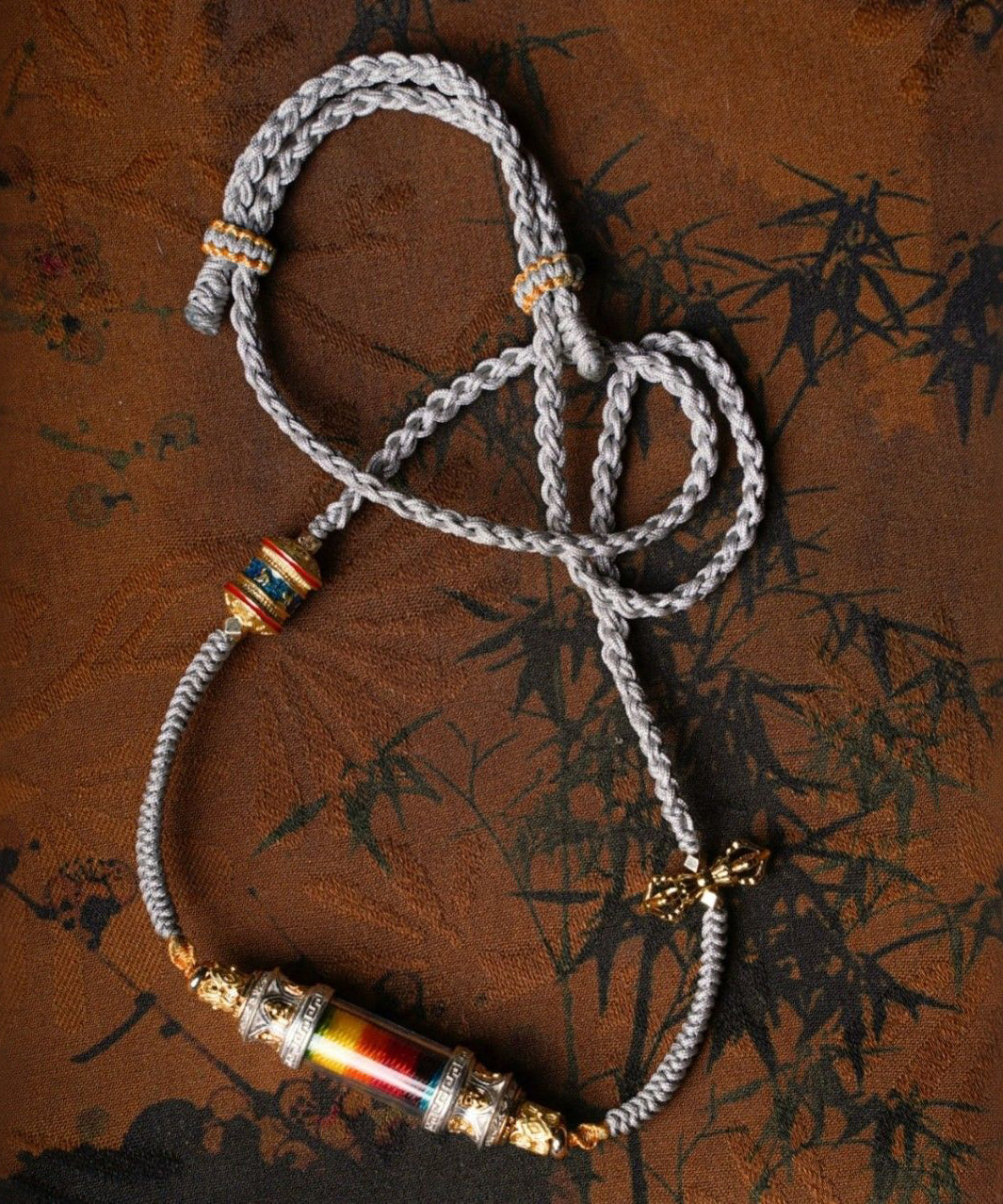 Gray Copper Pendant Necklace Gold Plated 45cm - OutfitLondon