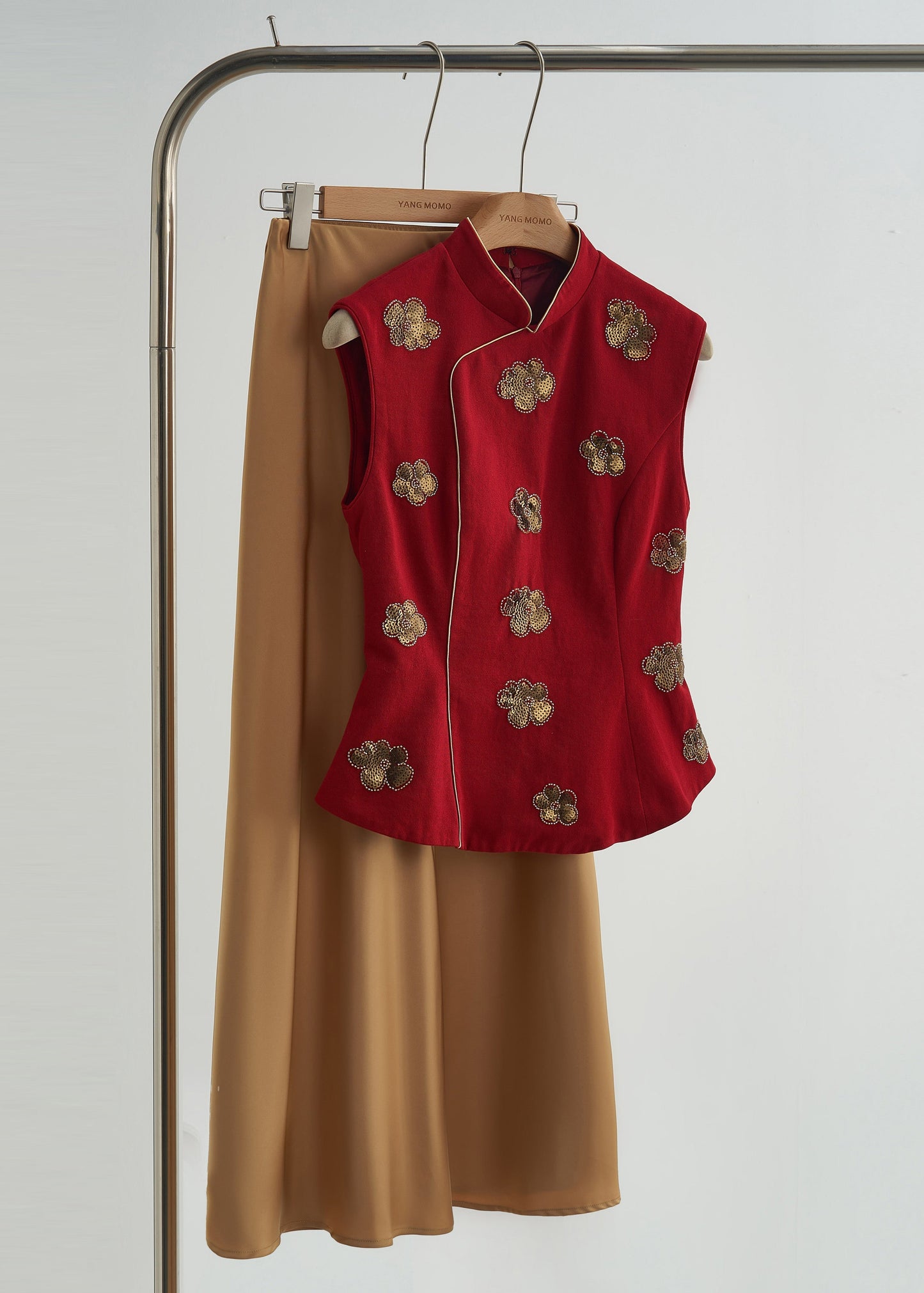 Women's Cotton Vest Floral Mulberry Handmade - OutfitLondon