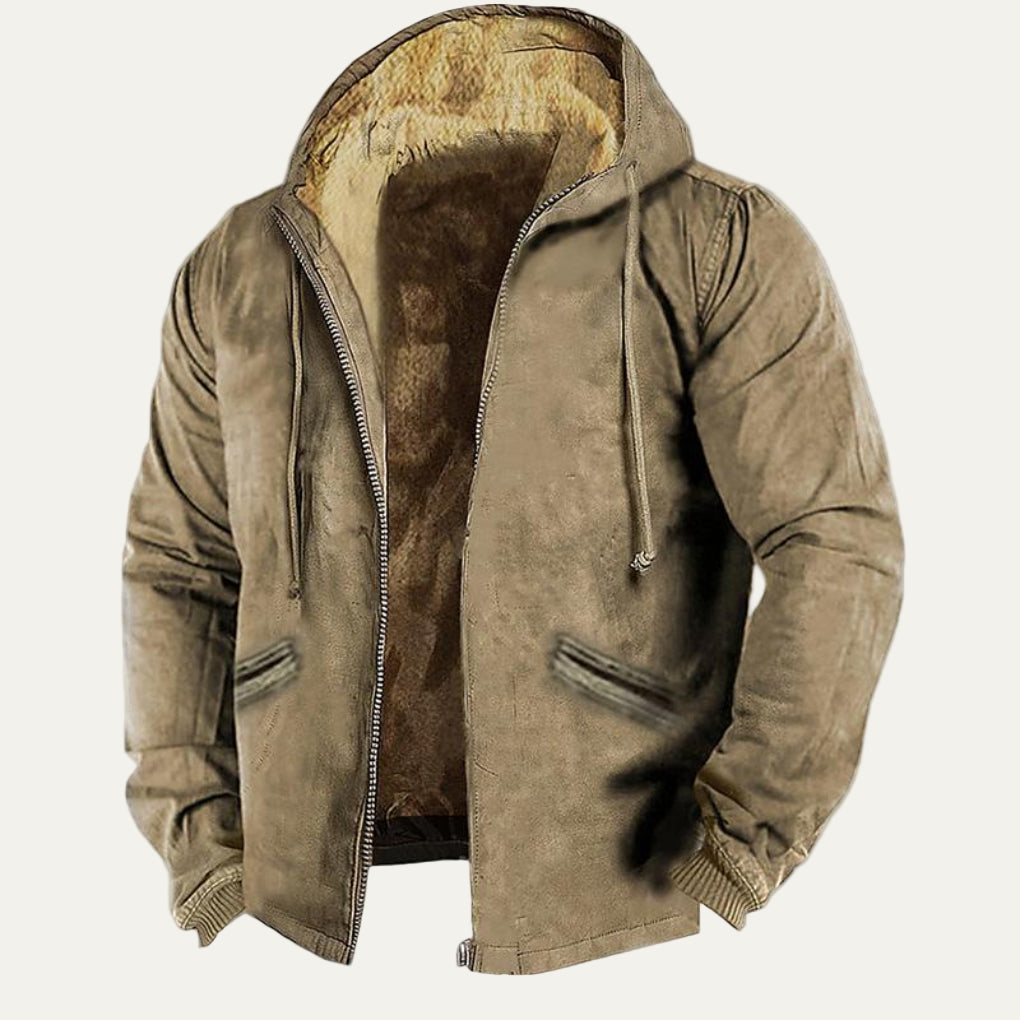Warm Men's Hoodie Zip Up Coat
