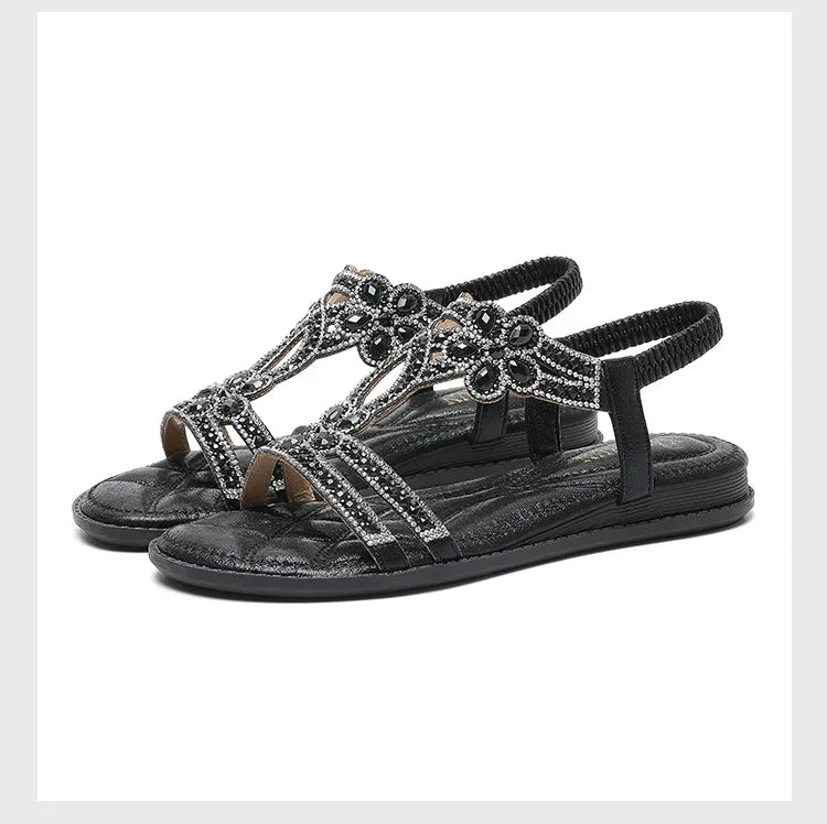 Glittery Stone Beach Flip Flops