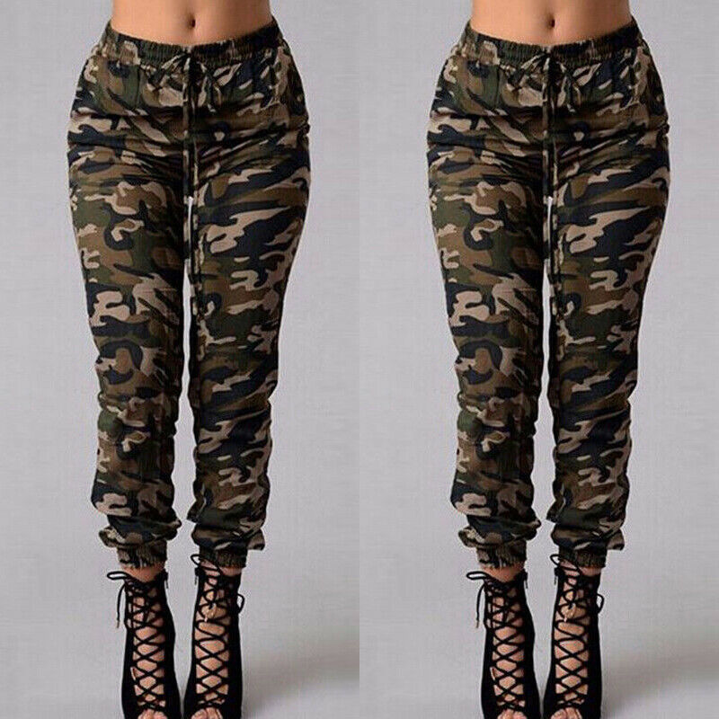 Ladies' Fitted Camouflage Jogging Pants - OutfitLondon