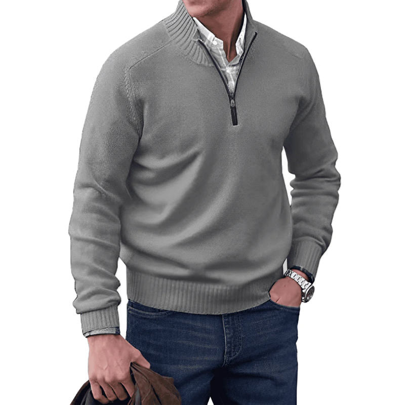 Cozy Cable Knit Half Zip Sweater