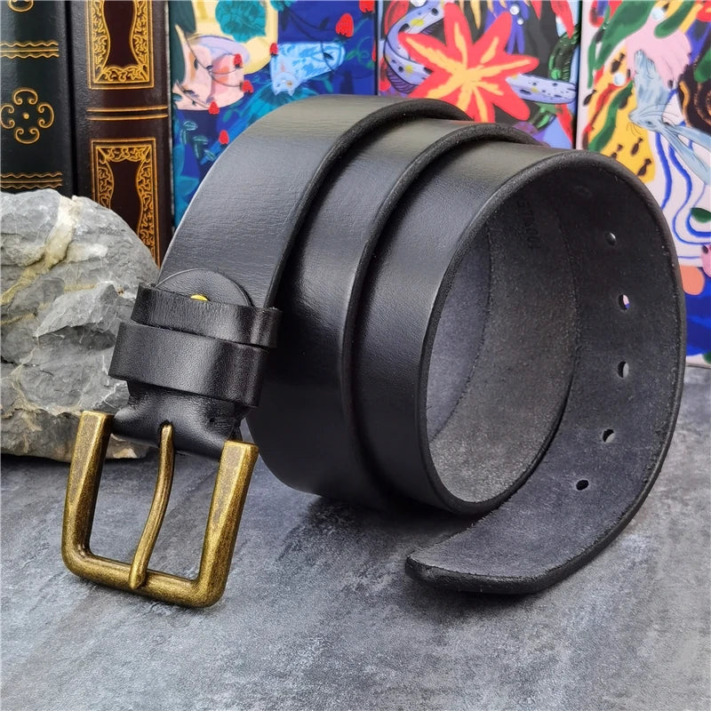 Authentic Brown Leather Western Belt