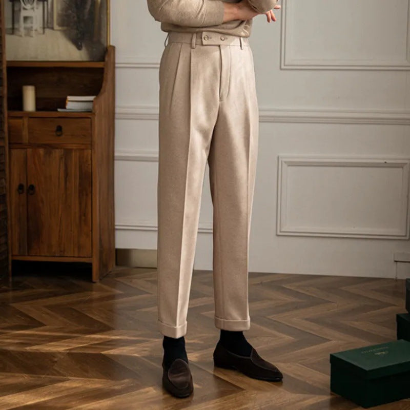 Classic Flat Front Formal Mens Straight Leg Pants