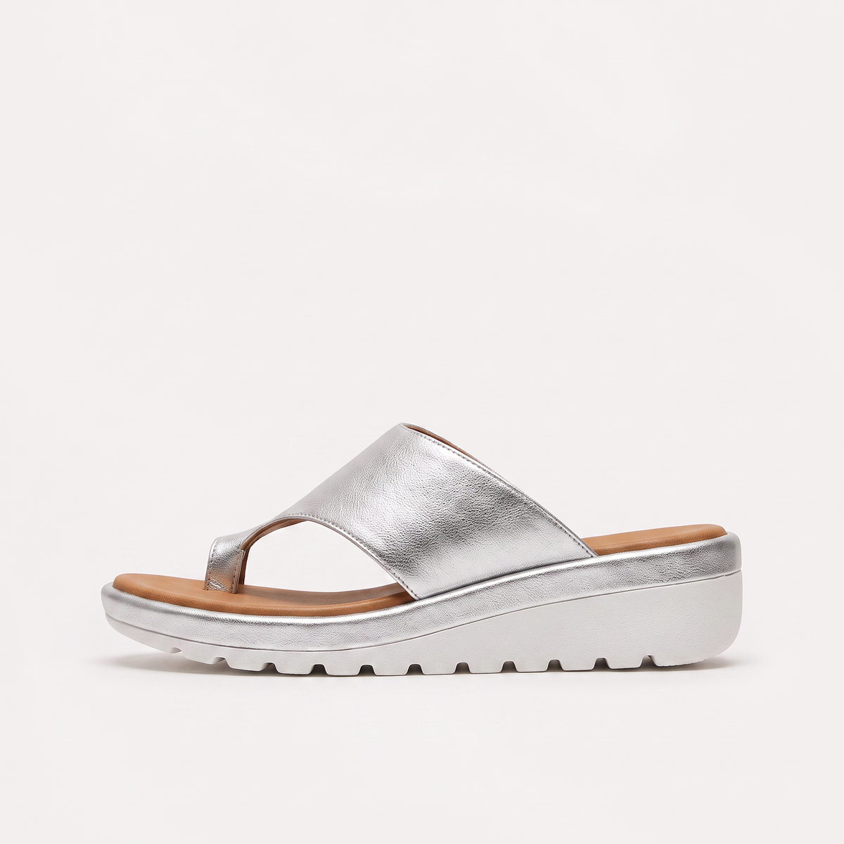 Women's Casual Leather Toe-Loop Platform Sandals