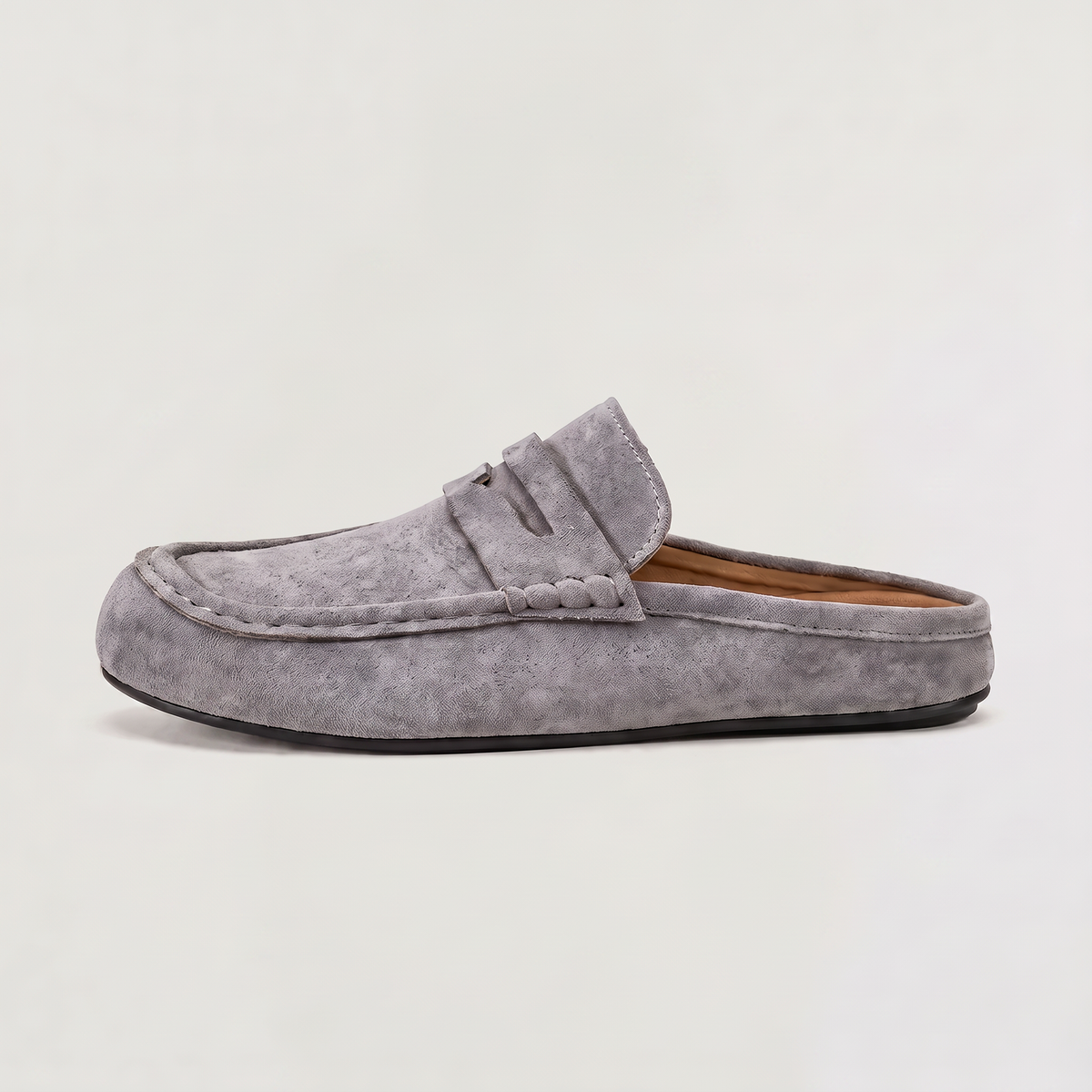 Men's Casual Suede-Look Backless Mule Loafers
