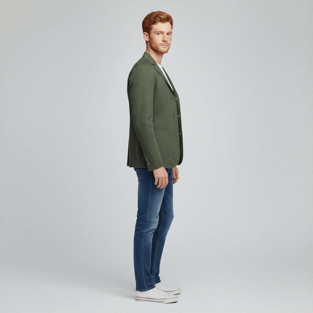 Classic Fit Blazer with Two Button Front and Side Pockets
