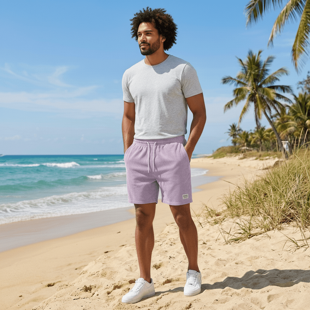 Comfortable Waist Swim Trunks with Elastic Drawstring