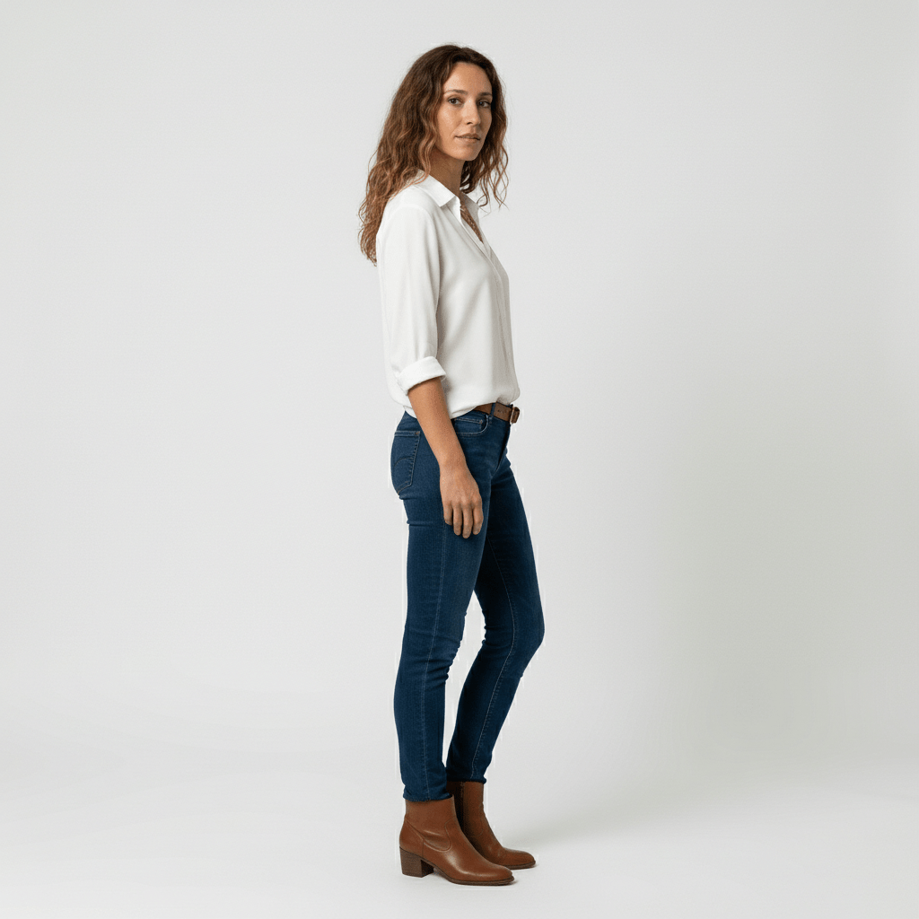 Classic Fit Long Sleeve Button Front Top