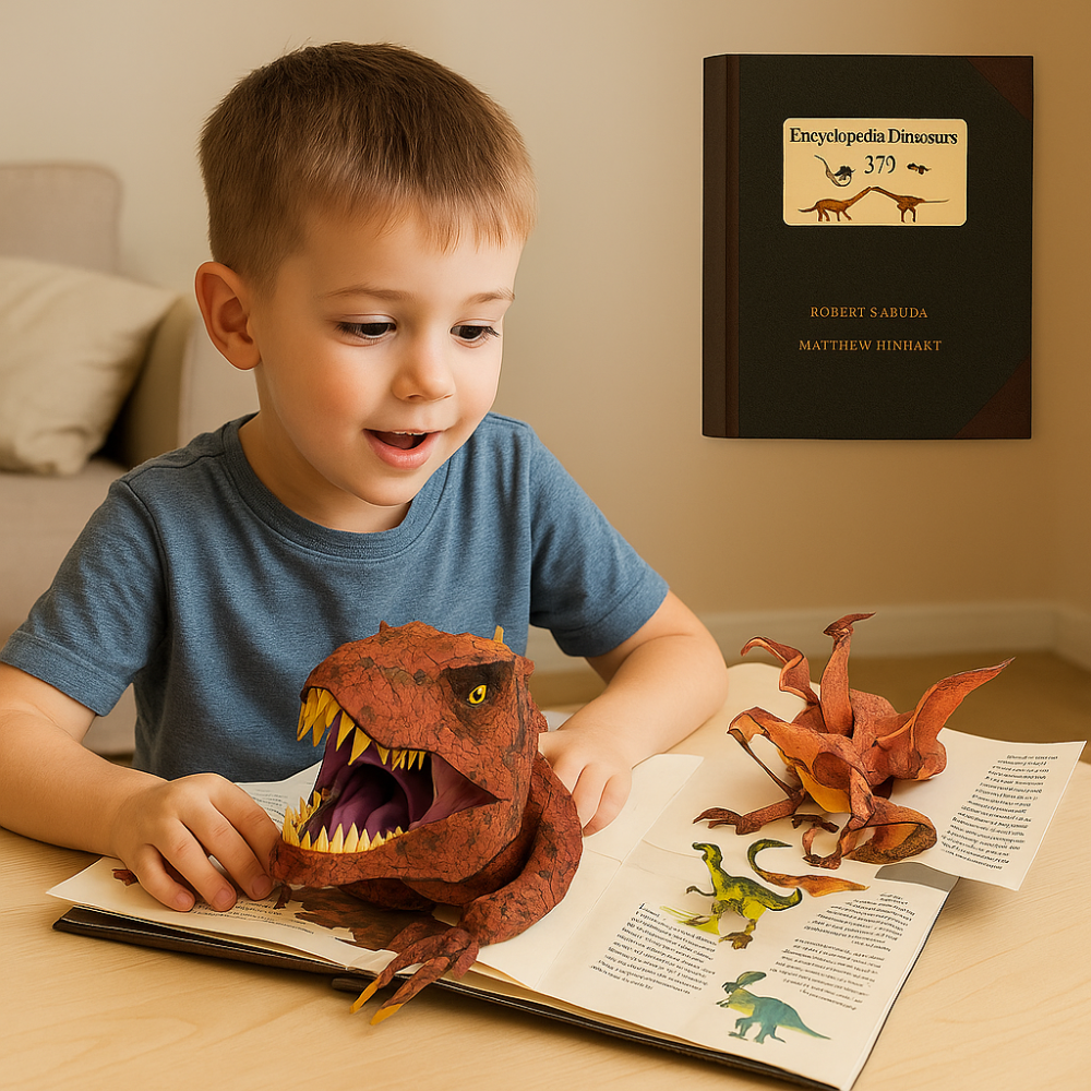 Fun Interactive 3D Dinosaur Pop Up Book for Kids