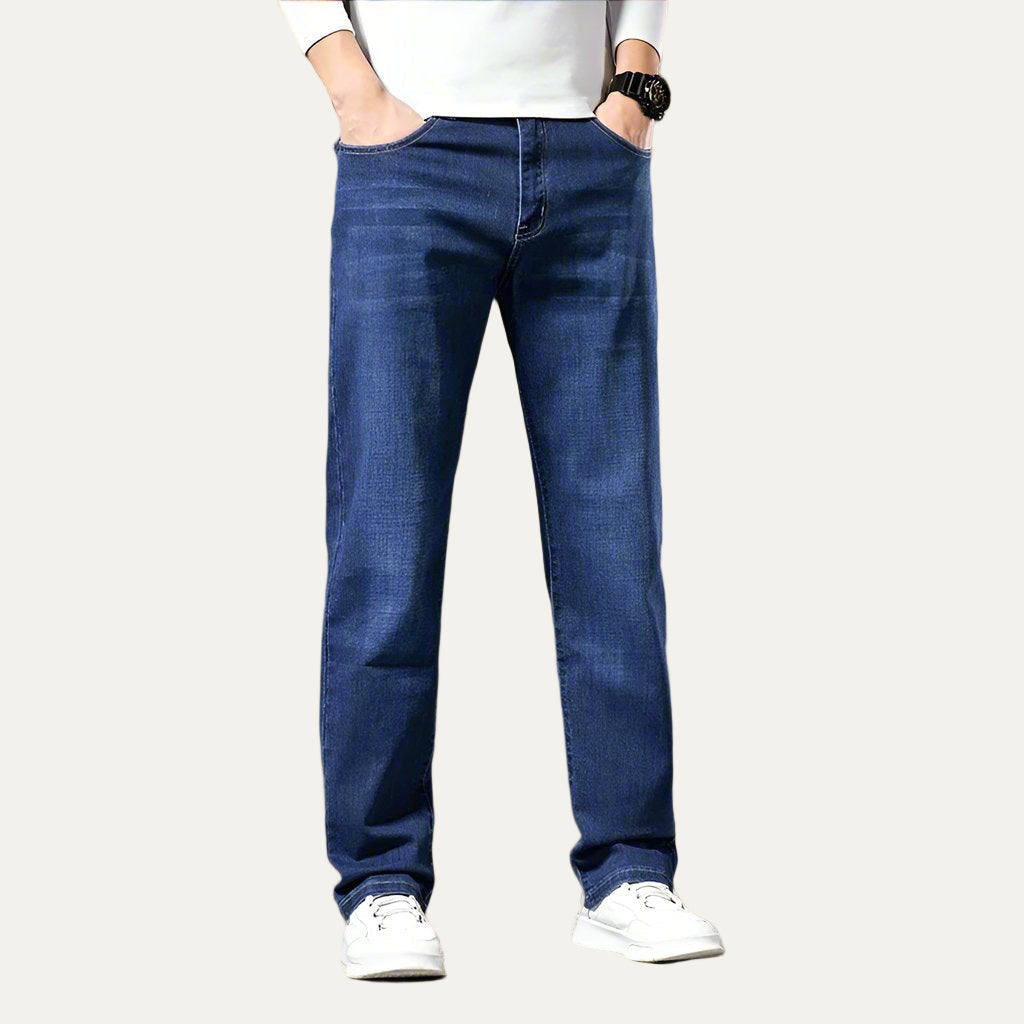 Regular Fit Straight Cut Blue Jeans