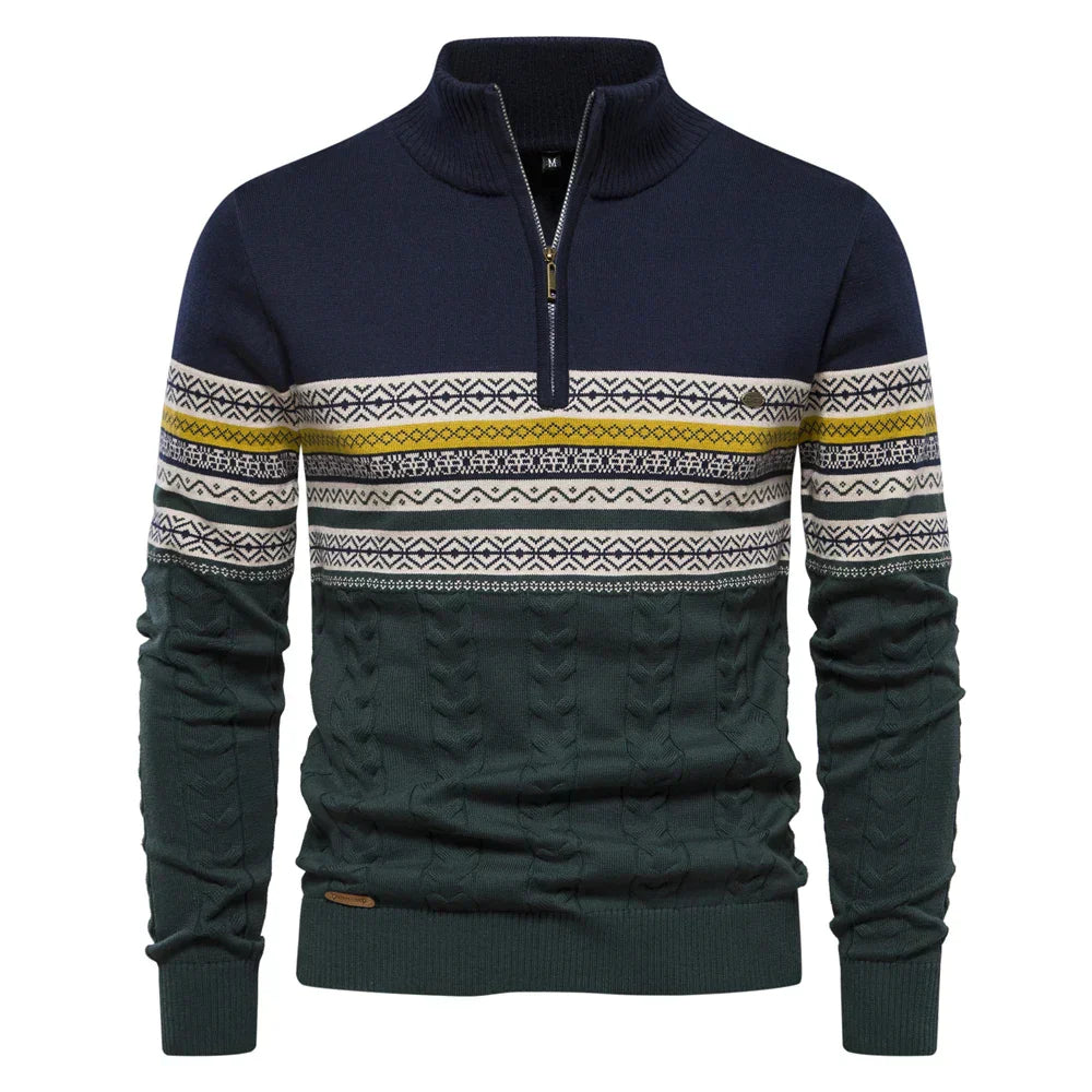 Soft Crew Neck Half Zip Sweater
