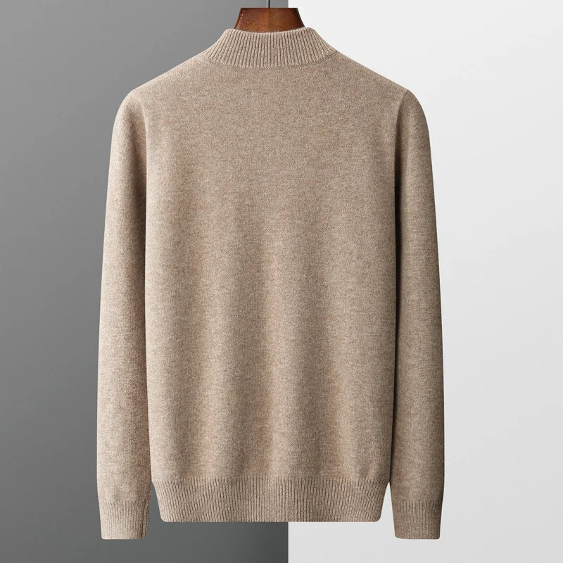 Cozy Pullover Sweater with Zip Neck Closure