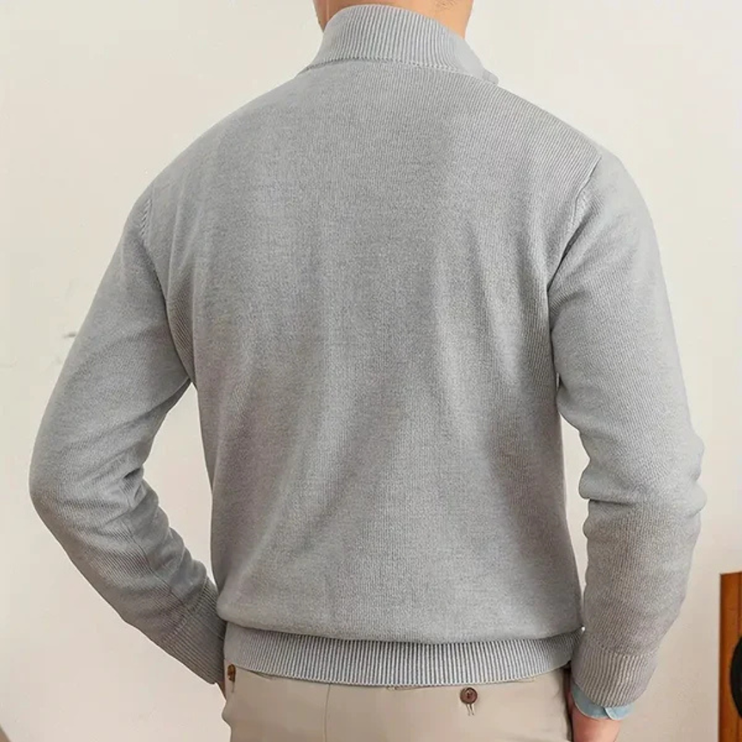 Cozy Fleece Sweater – Warm Crew Neck Half Zip Pullover
