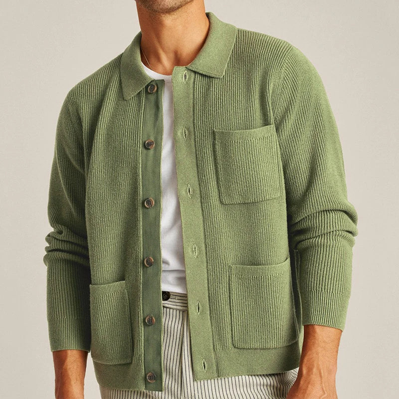 Cozy Knitted Jacket with Soft Layering Detail - OutfitLondon