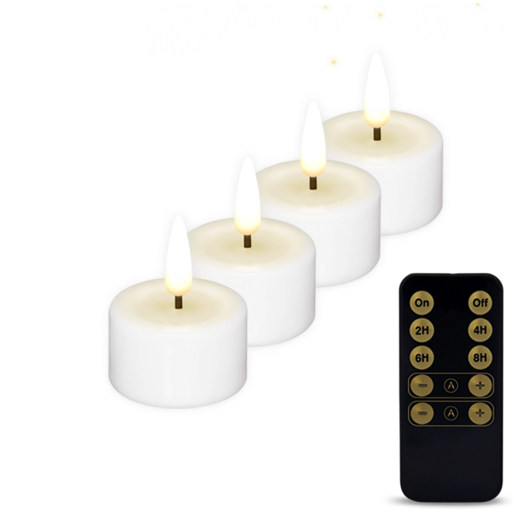 Warm Flickering Candle Set - Battery Operated with Timer