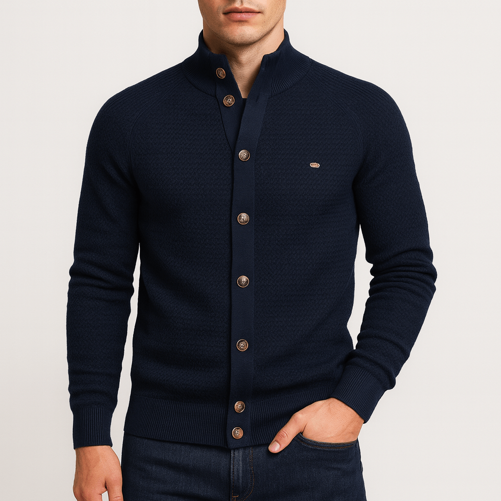 Soft Crew Neck Sweater Cardigan
