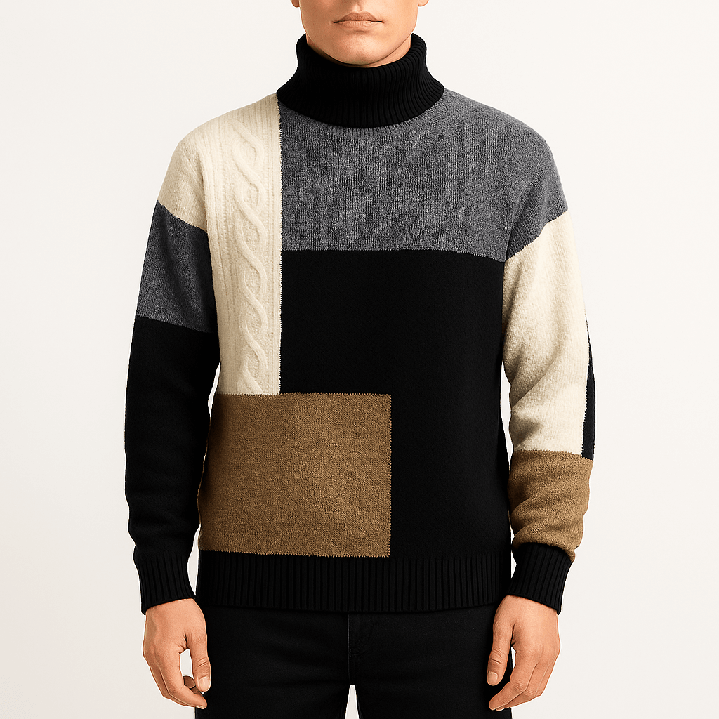 Multicolor Crew Neck Winter Sweater