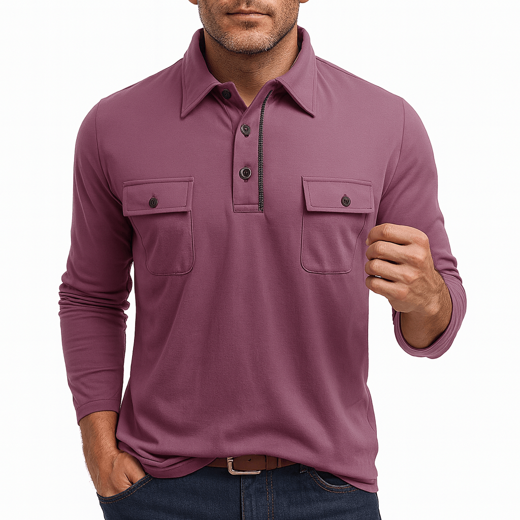 Comfortable Classic Long Sleeve Polo Top