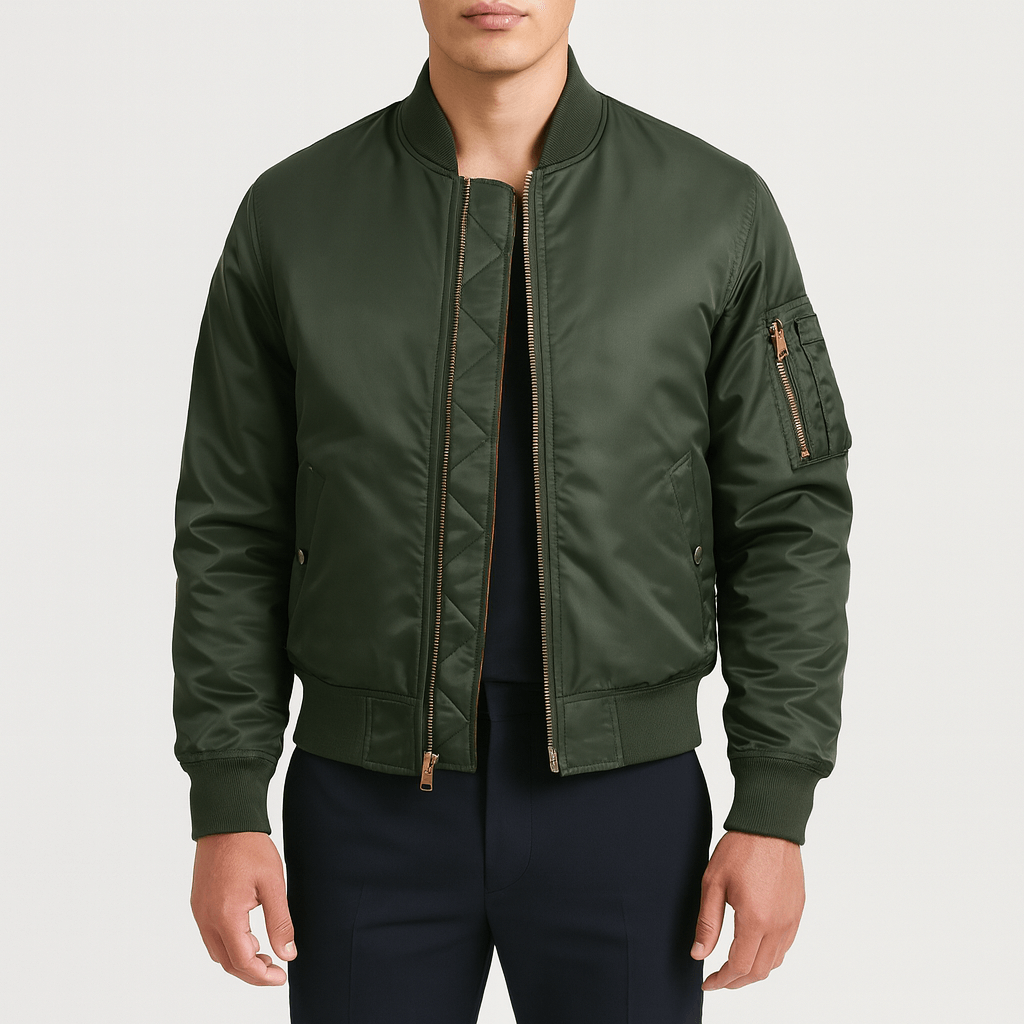 Padded Fleece Bomber Jacket
