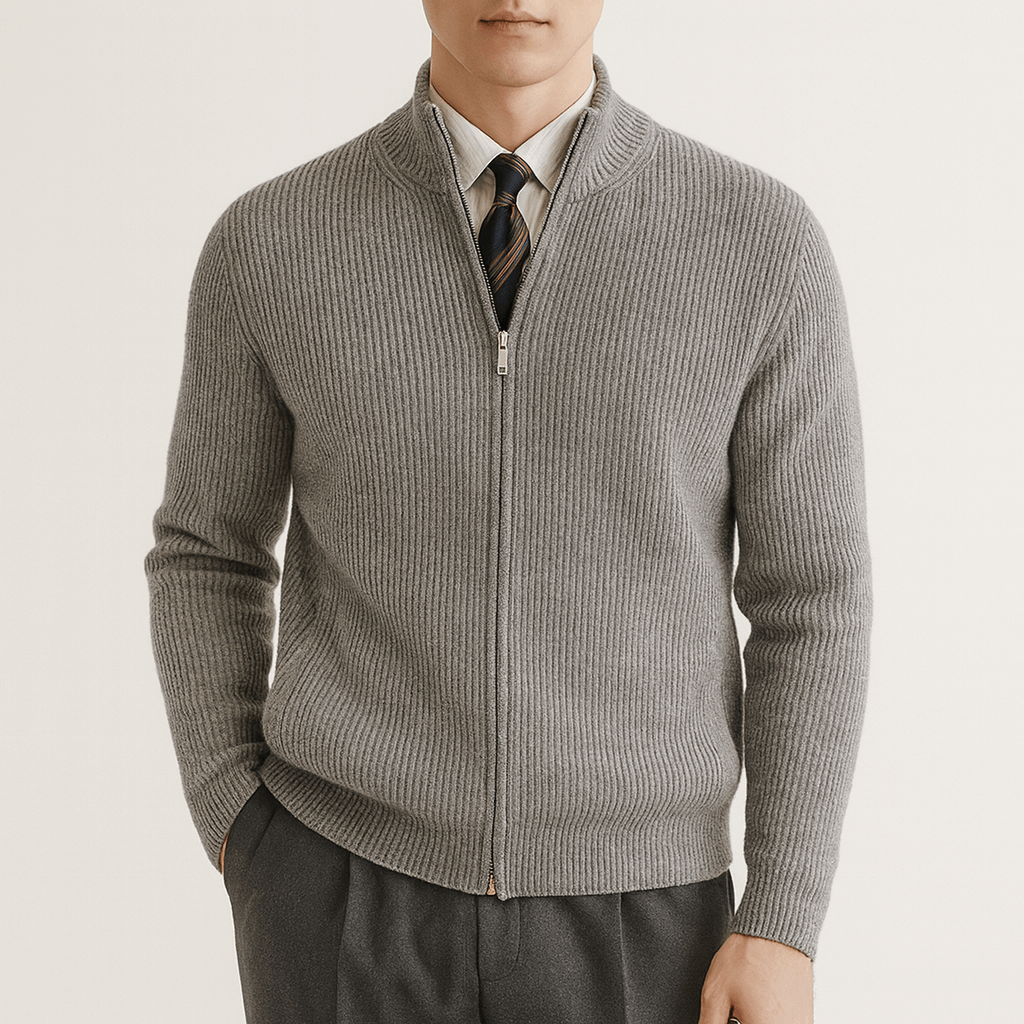 Fitted Zip Up Sweater