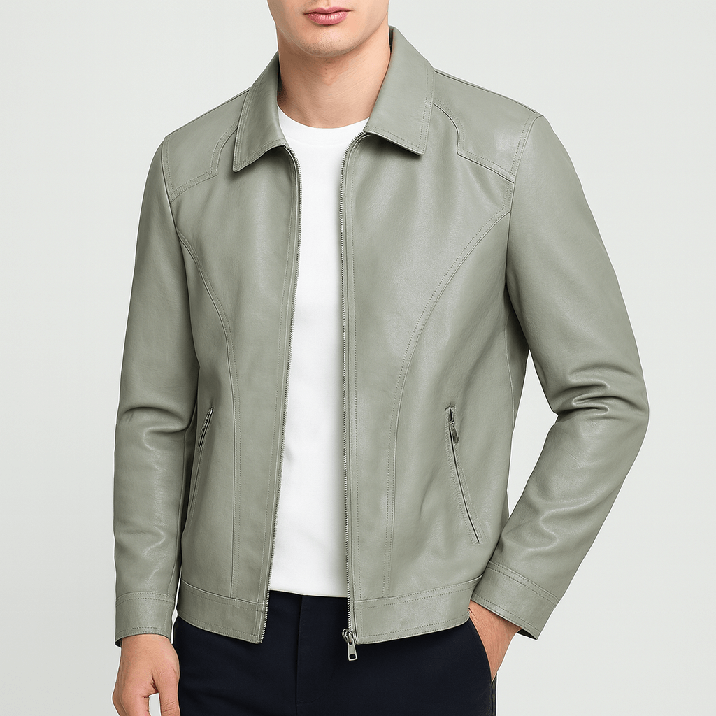 Fitted Genuine Leather Coat